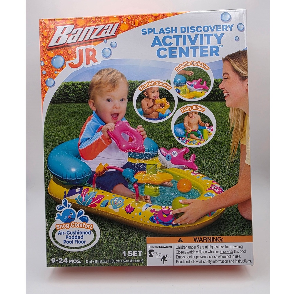 Banzai JR Splash Discovery Activity Center Inflatable Baby Pool 9-24 Months